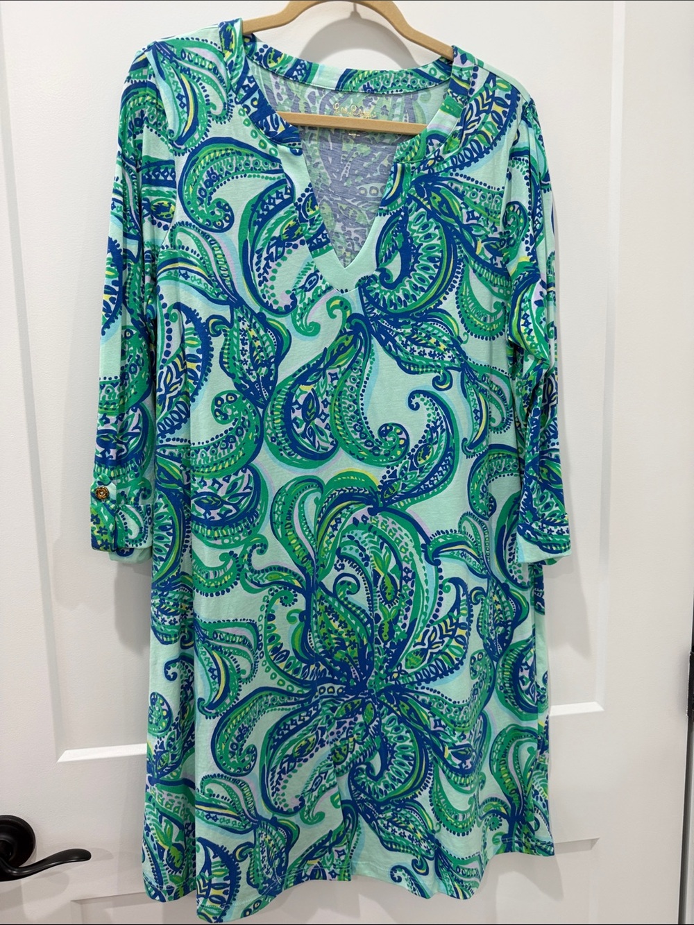 Lilly Pulitzer Keep It Current Poolside Blue Rossmore Dress XL